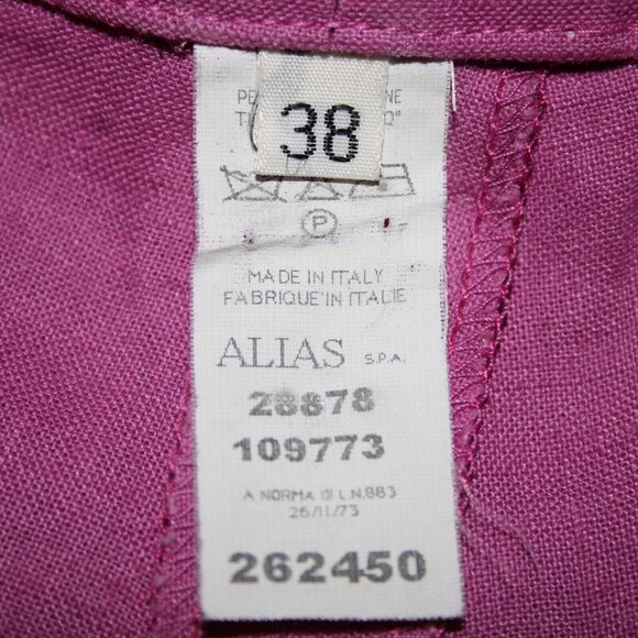 Gianni Versace Couture Sz 38 x 34 Purple Silver Hardware Unlined Linen Mod Pant - Picture 12 of 16